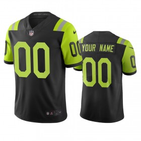 Maillot Homme New York Jets Black City Edition Personnalisé Vert Vapor Limited